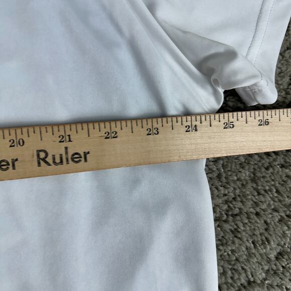 Sport Dri Shirt Mens XXL 2XL White Blue Geometric Polyester Short Sleeve - Picture 11 of 12